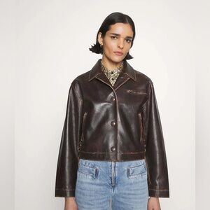 SANDRO Jude Leather Jacket